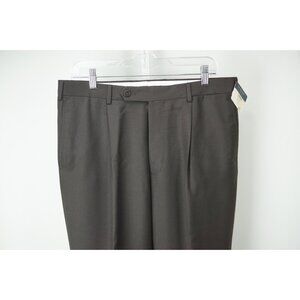 Burberry London Dark Brown S100s Wool Dress Pants Sz 50 NEW